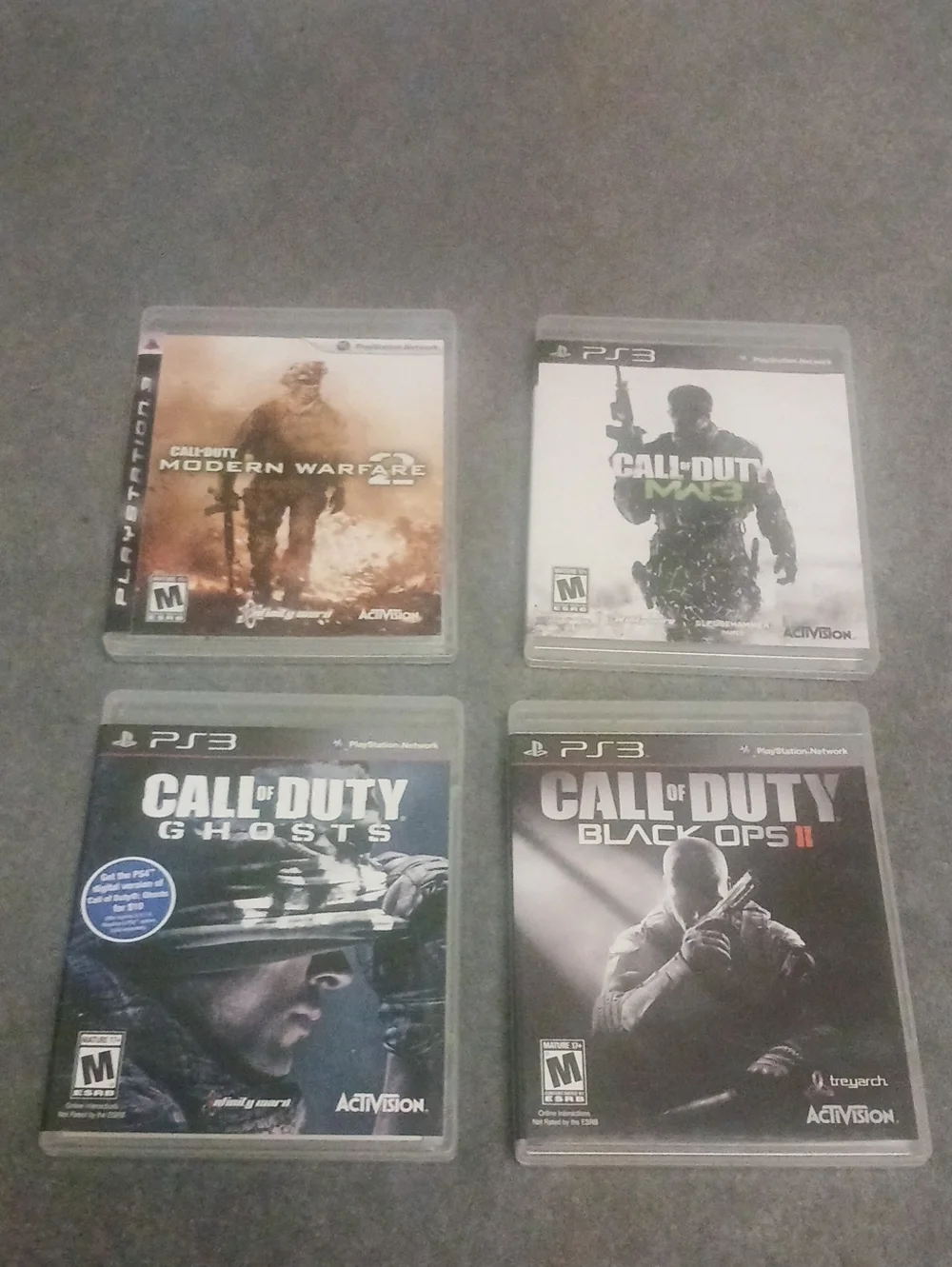Sony Call of Duty PS3 Game Set - Black, White, Olive, Blue Covers